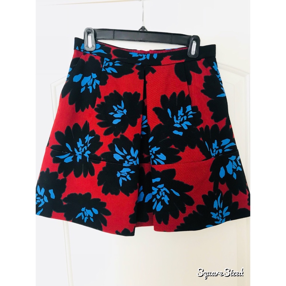 JCREW pleated patterned skirt